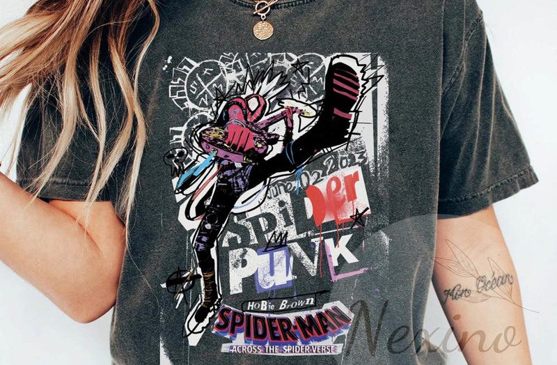Retro Spider Punk Man Across The Spider Verse Vintage Shirt