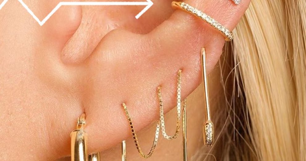 Best conch piercing jewelry styles in the USA with gold and gemstone designs