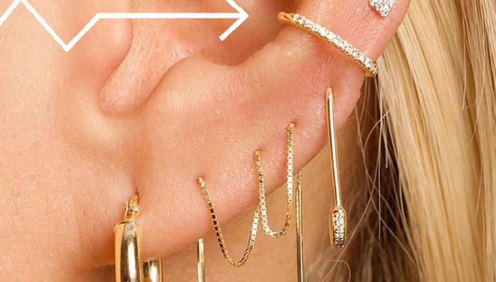 Best conch piercing jewelry styles in the USA with gold and gemstone designs