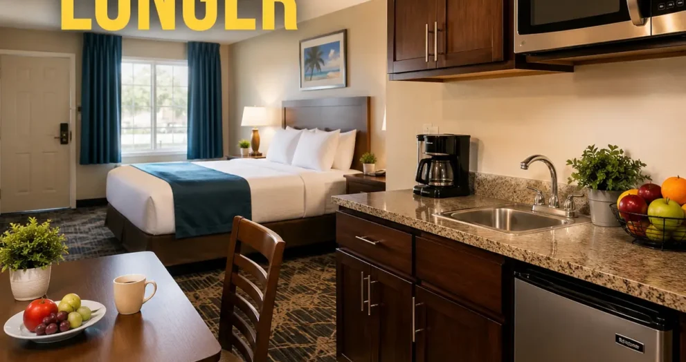 Motels Cocoa with kitchenette features for longer vacations offering comfortable extended stay accommodations in Cocoa, Florida.