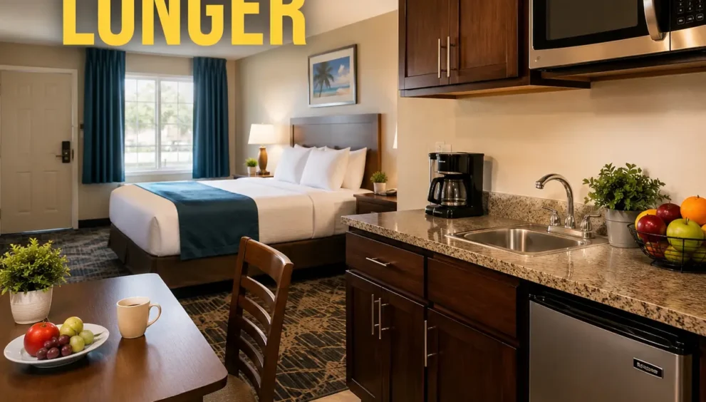 Motels Cocoa with kitchenette features for longer vacations offering comfortable extended stay accommodations in Cocoa, Florida.