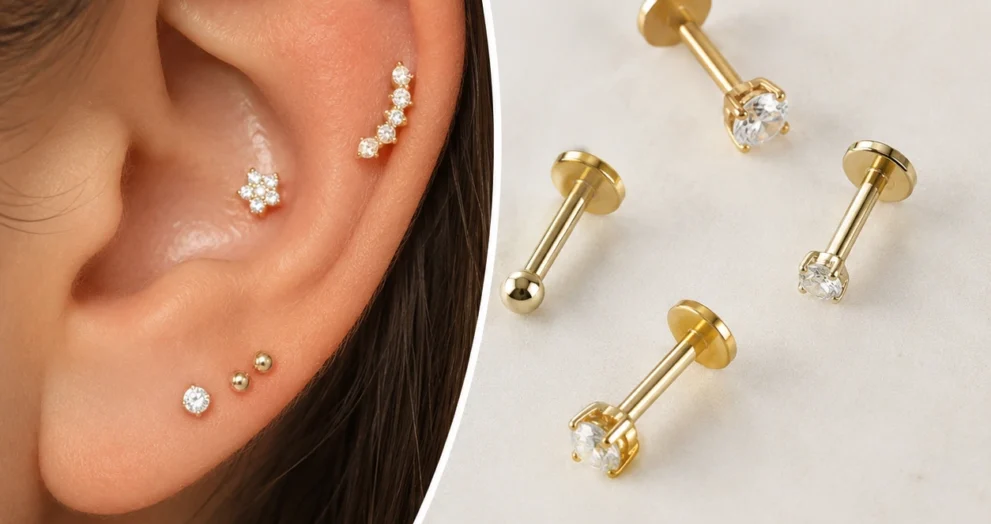 Best Flat Back Earrings for Healing a Conch Piercing Fast