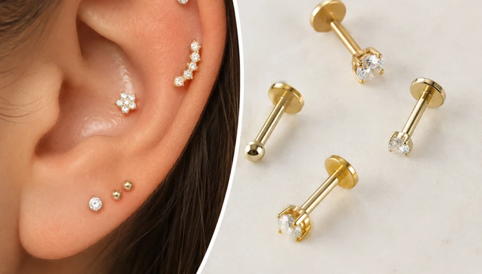 Best Flat Back Earrings for Healing a Conch Piercing Fast