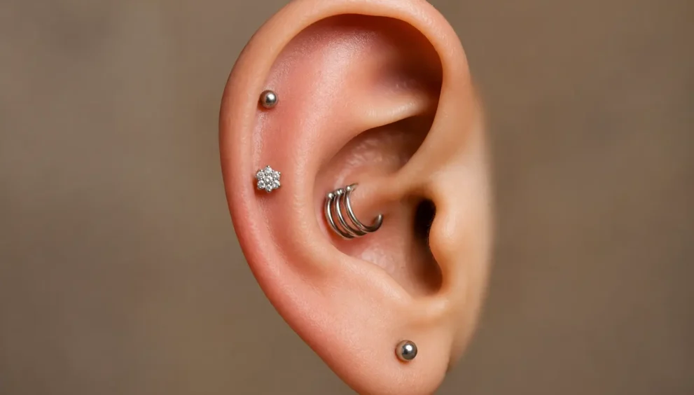 Is a Conch Piercing Worth It featuring a healed inner conch piercing with elegant cartilage jewelry, highlighting conch piercing pros, healing success, ear styling options, and modern piercing trends.
