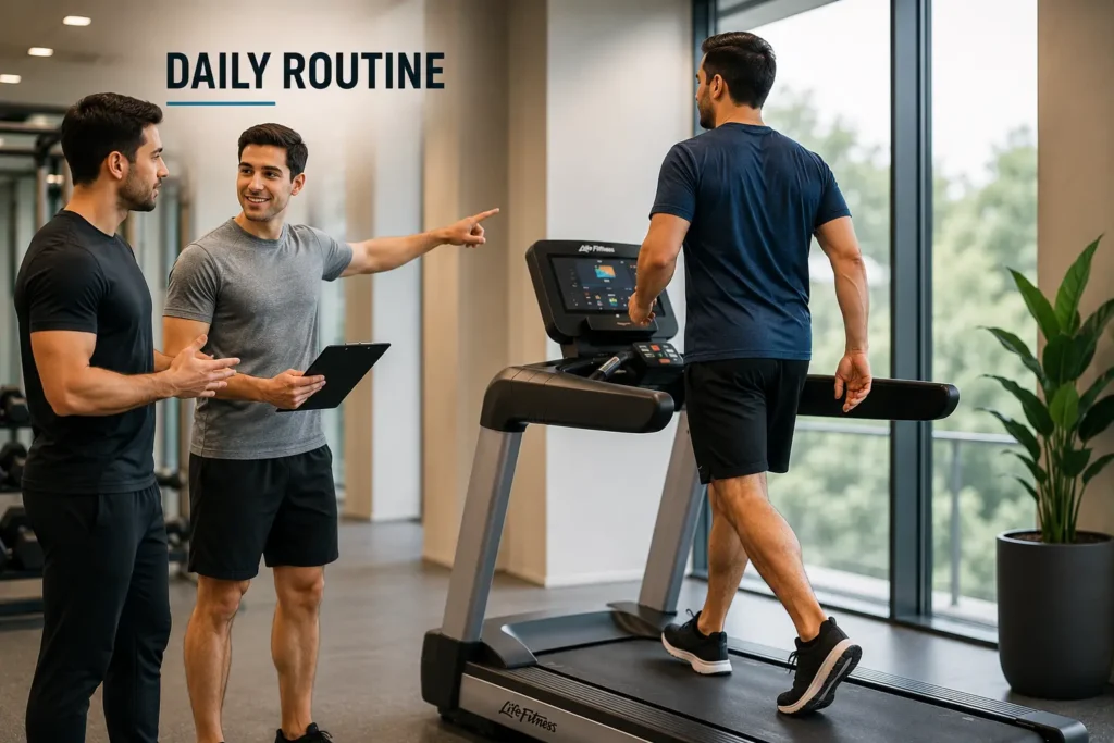 Life Fitness treadmill daily routine helping improve fitness, stamina, heart health, and body transformation