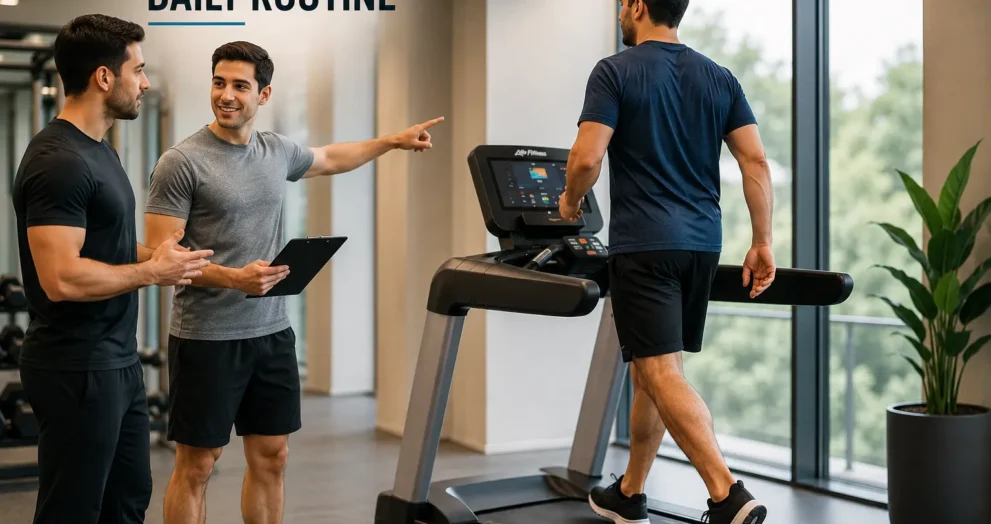 Life Fitness treadmill daily routine helping improve fitness, stamina, heart health, and body transformation