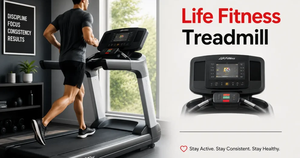 Man exercising on a Life Fitness treadmill to build consistent fitness habits and maintain an active healthy lifestyle