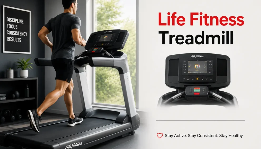 Man exercising on a Life Fitness treadmill to build consistent fitness habits and maintain an active healthy lifestyle
