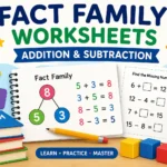 Addition and Subtraction Worksheet: Easy Fact Families