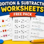 Kindergarten Addition and Subtraction Worksheet – Free Pack!