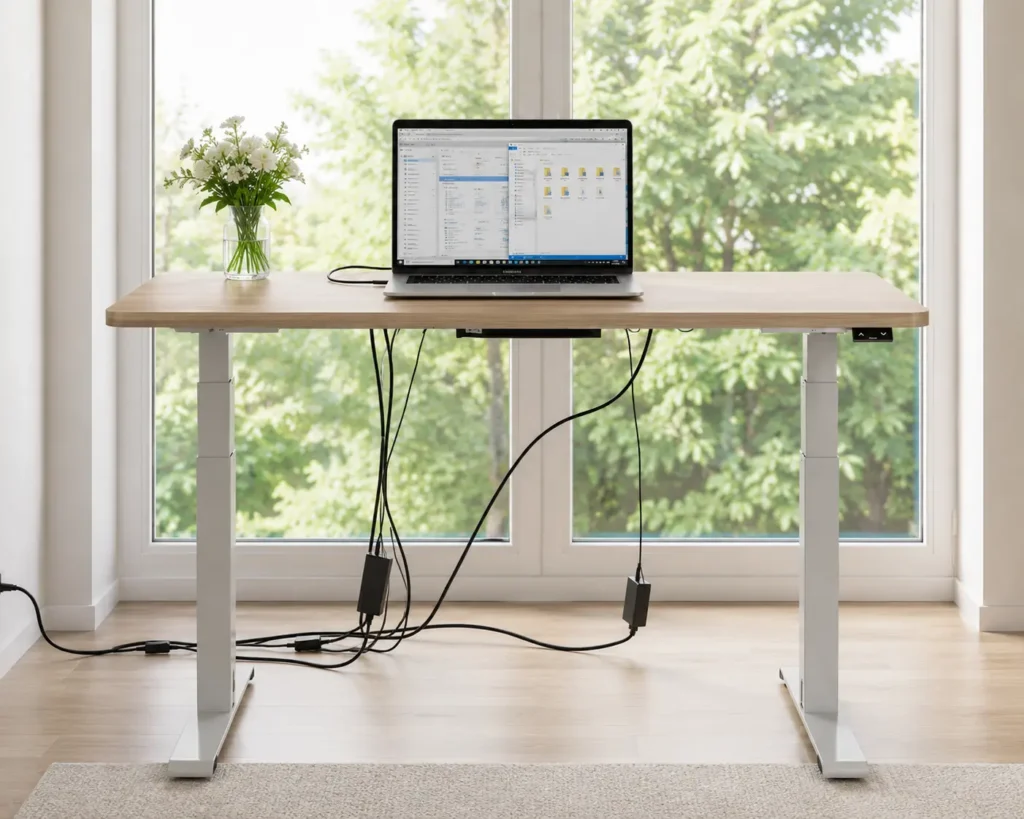 Riser Desk Cable Management - Organized Desk Cable Setup