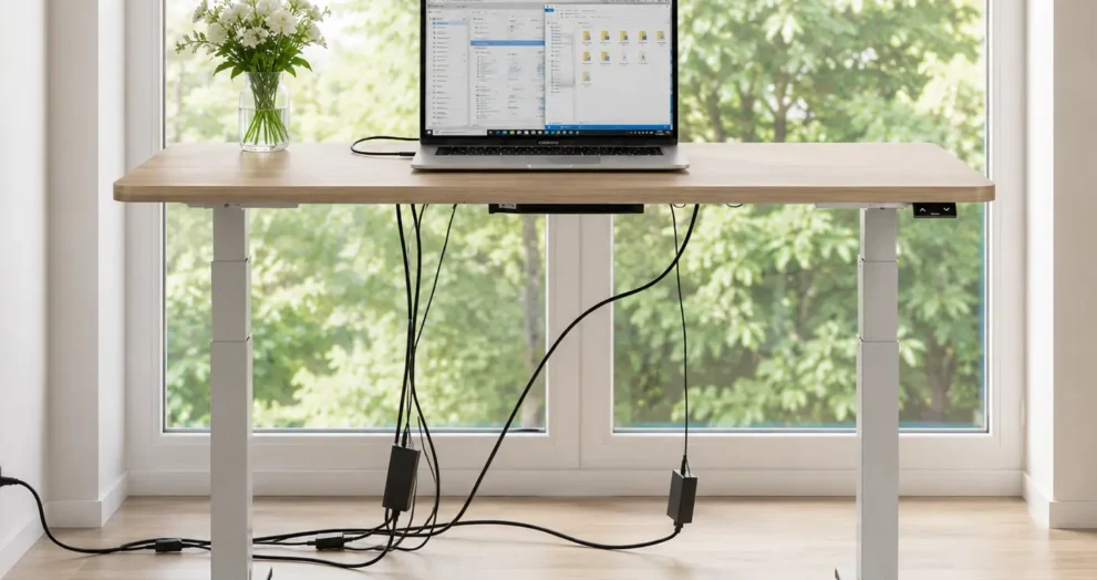 Riser Desk Cable Management - Organized Desk Cable Setup