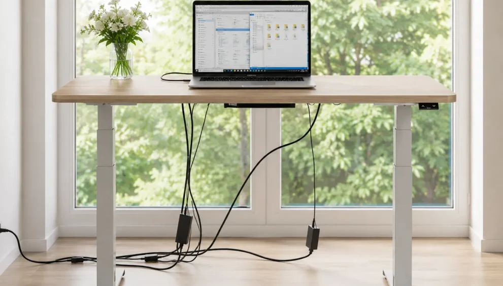 Riser Desk Cable Management - Organized Desk Cable Setup