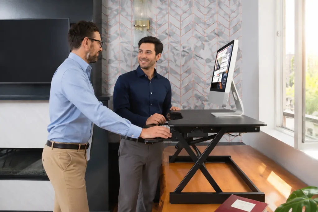 Riser desk — sit-stand desk converter icon for home office ergonomics
