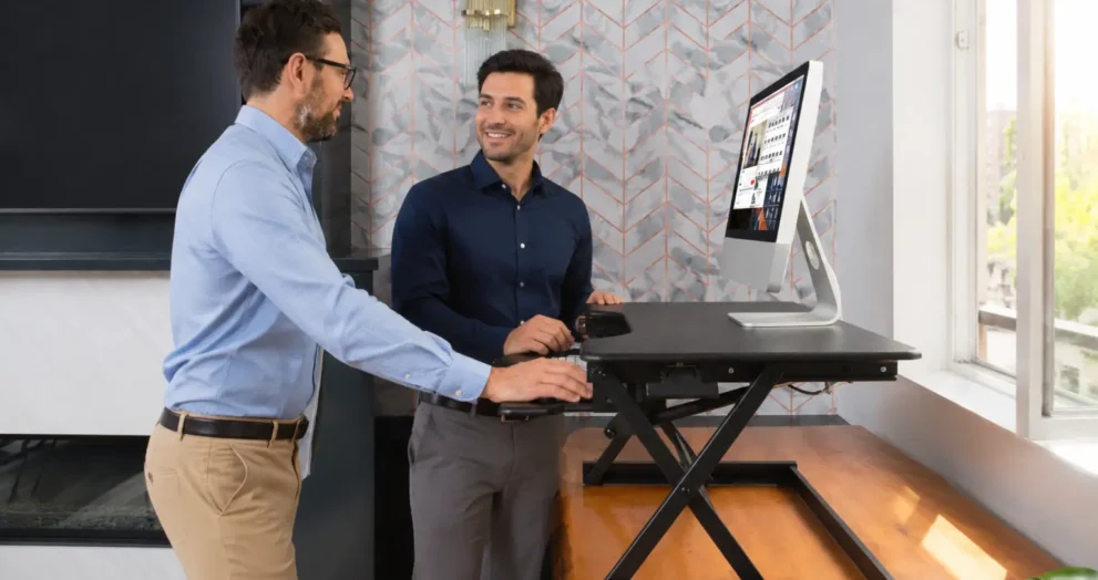 Riser desk — sit-stand desk converter icon for home office ergonomics