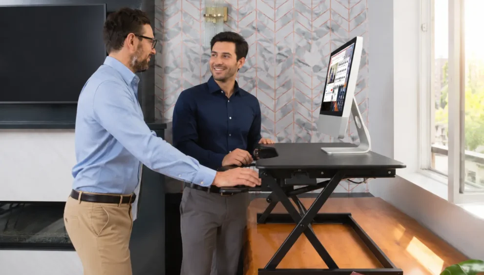 Riser desk — sit-stand desk converter icon for home office ergonomics
