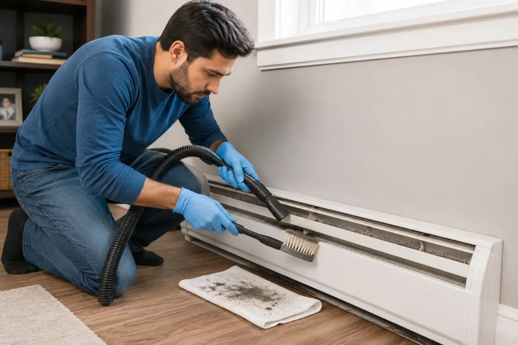 how to clean electric baseboard heaters safely step by step
