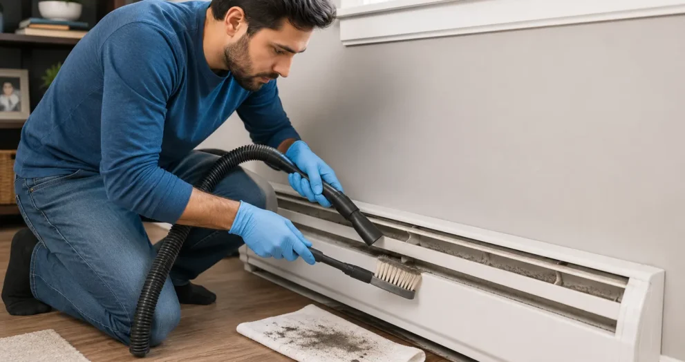 how to clean electric baseboard heaters safely step by step