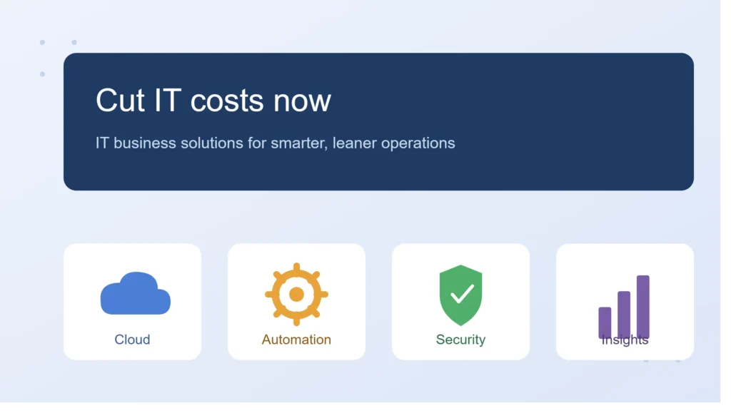 IT business solutions helping reduce business operating costs through cloud computing, automation, and security