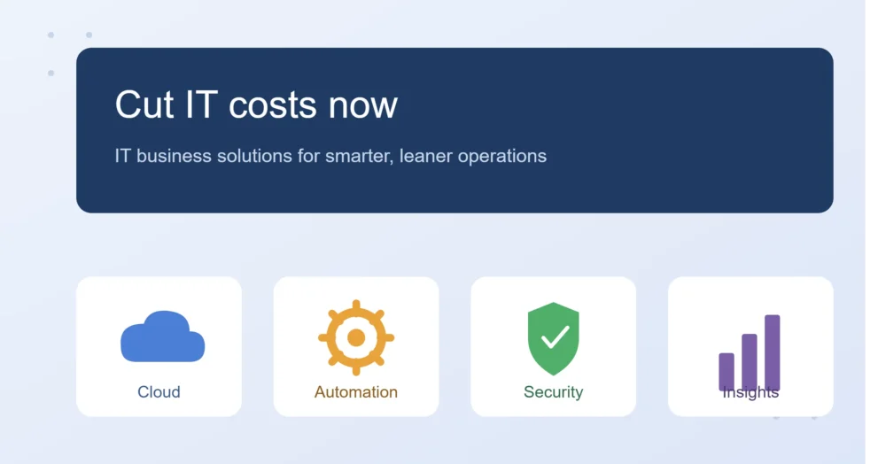 IT business solutions helping reduce business operating costs through cloud computing, automation, and security
