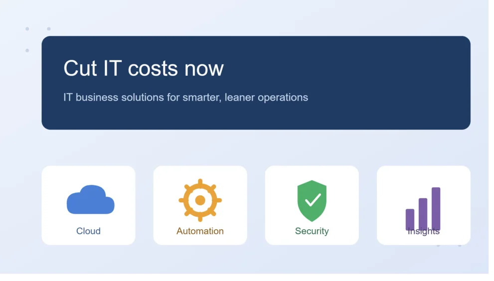 IT business solutions helping reduce business operating costs through cloud computing, automation, and security