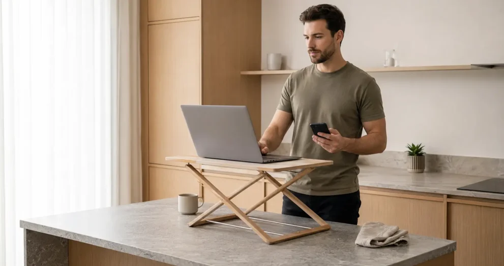 what is a riser desk used with a laptop