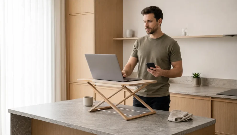 what is a riser desk used with a laptop