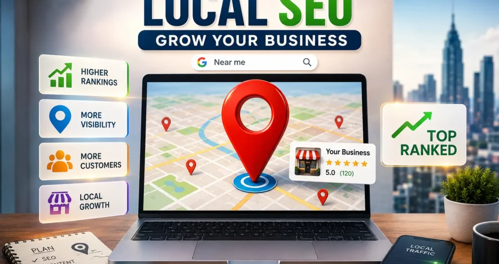 Local SEO service strategy helping a small business rank in Google Maps,