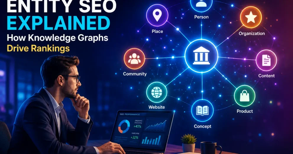 Semantic keywords explained through Entity SEO, Knowledge Graphs, and improved search rankings.